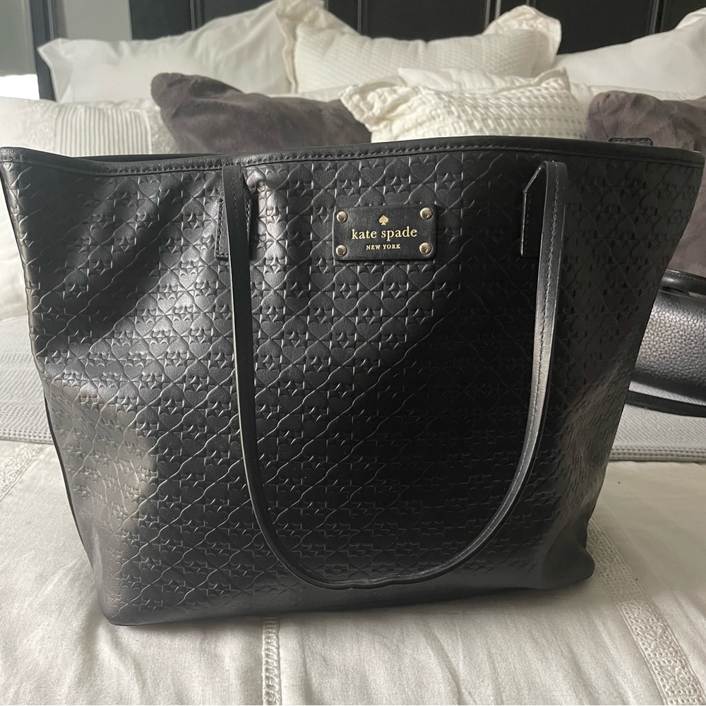 Kate spade embossed black tote